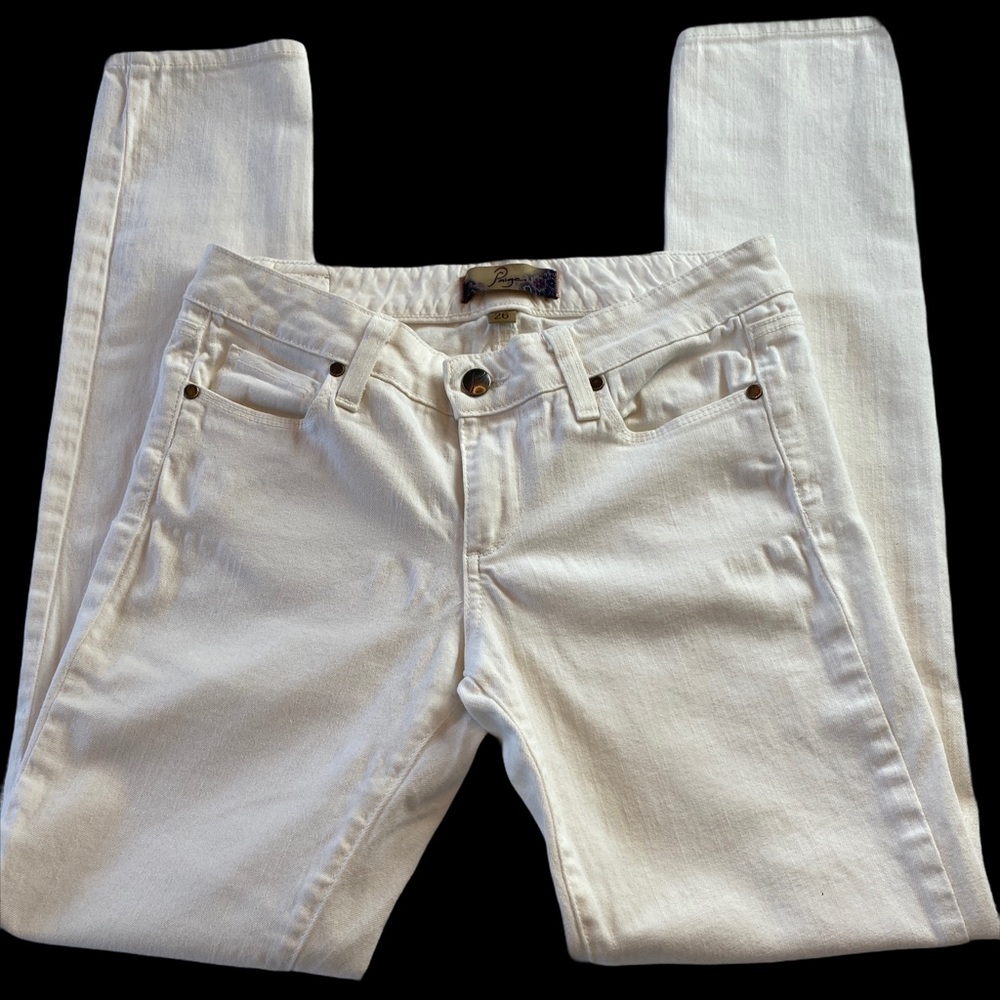 Paige Peg Skinny white jeans